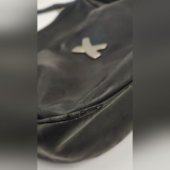 Paloma Picasso Black Leather Handbag Purse Bag Crossbody Vintage - Picture 14 of 16